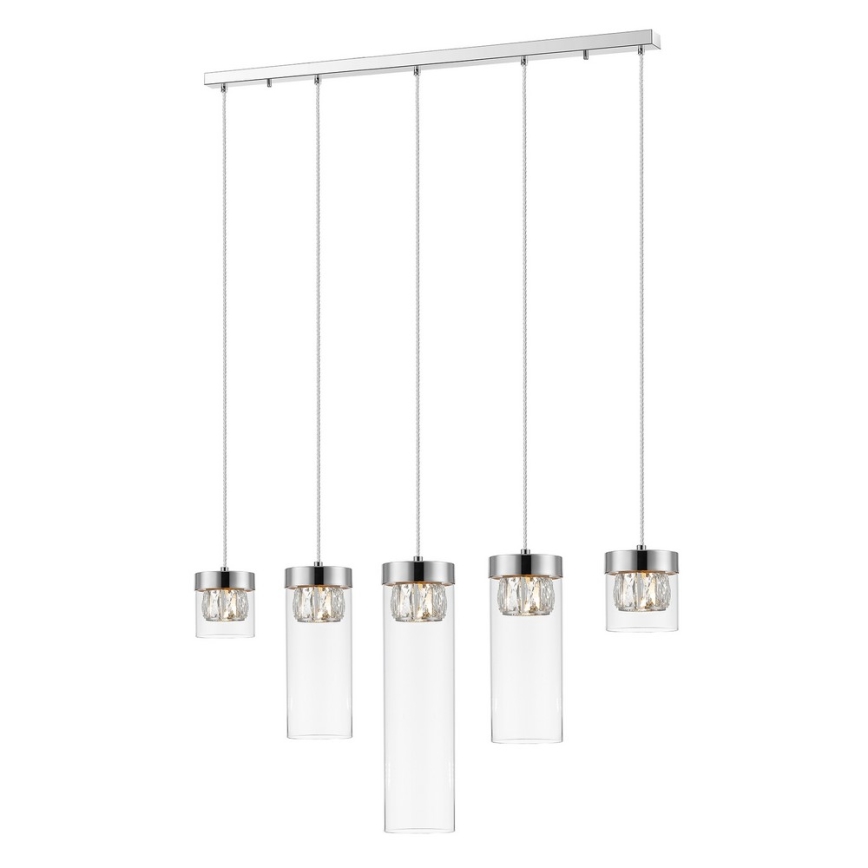 Zuma Line - Kristallen hanglamp aan koord GEM 5x G9 / 28W / 230V