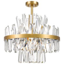 Zuma Line - Kristallen hanglamp met vaste pendel 8xG9/28W/230V diameter 50 cm goud