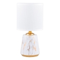 Zuma Line - Lampe de table 1xE14/40W/230V blanc/doré/décor en marbre