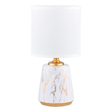 Zuma Line - Lampe de table 1xE14/40W/230V blanc/doré/décor en marbre