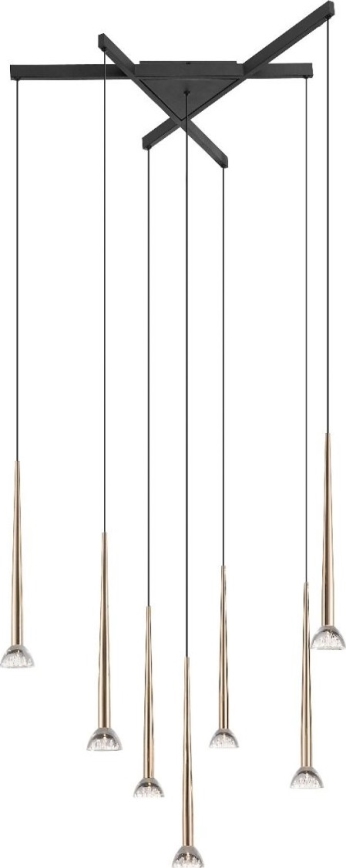 Zuma Line - LED-kroonluchter aan kabel 7xLED/6W/230V zwart/goud