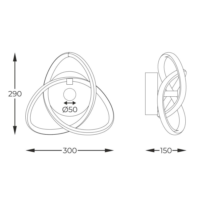 Zuma Line - Applique murale LED/14W/230V noir/doré