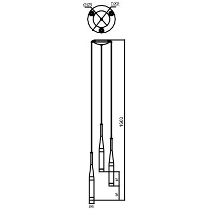 Zuma Line - Suspension filaire 3xG9/40W/230V