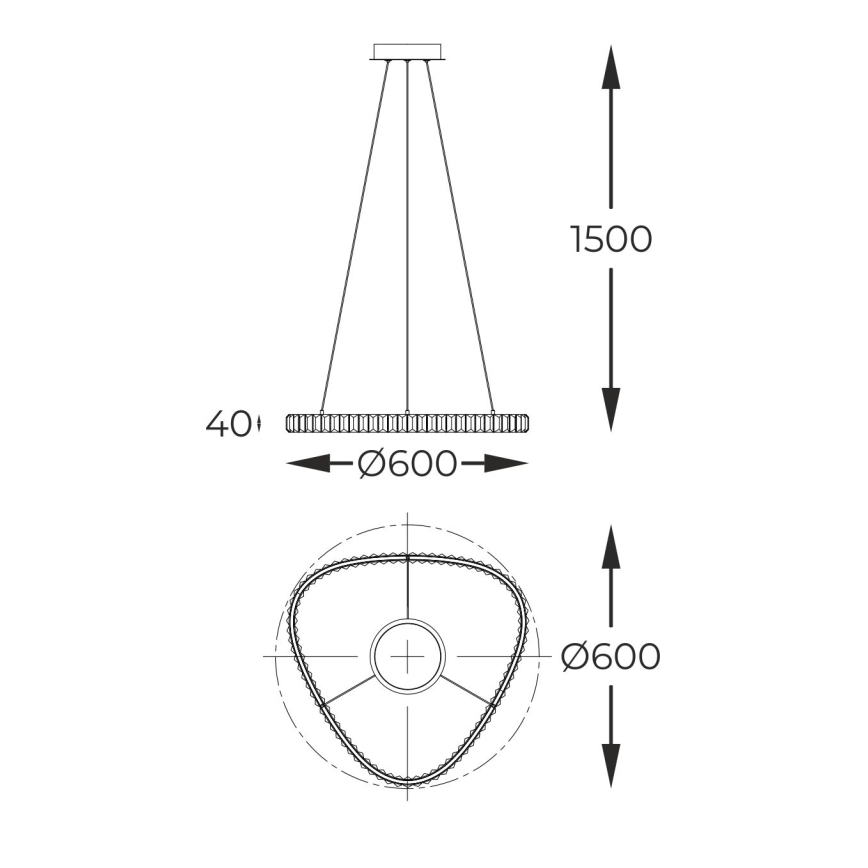 Zuma Line - LED dimbare kristallen hanglamp aan kabel LED/25W/230V 2700-6000K + afstandsbediening