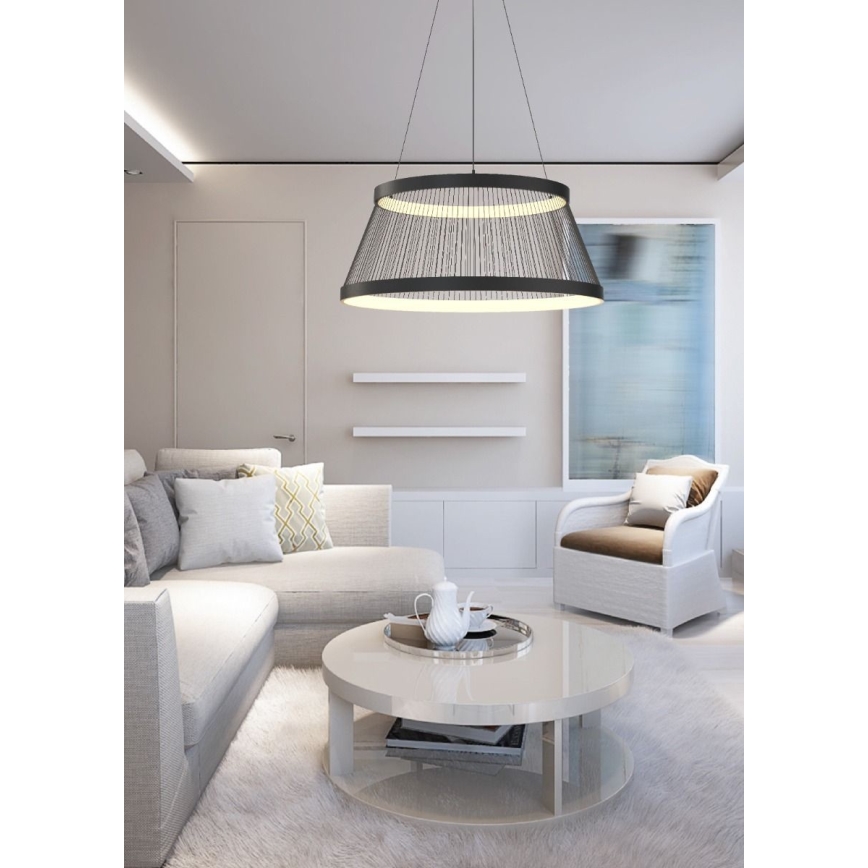 Zuma Line - Dimbare LED hanglamp aan een koord LED/53W/230V 2700-6000K zwart + afstandsbediening