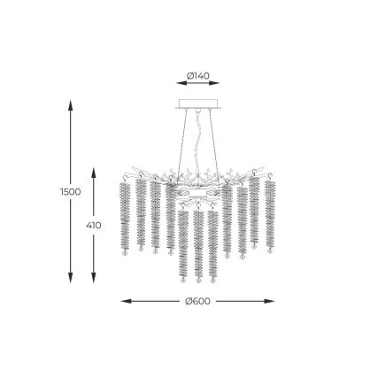 Zuma Line - Hanglamp aan een koord 8xG9/3,5W/230V goud