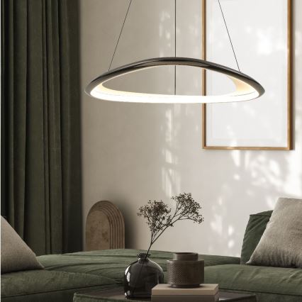 Zuma Line - Dimbare LED hanglamp aan een koord LED/34W/230V 3000K zwart glanzend chroom