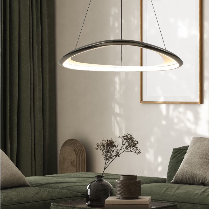 Zuma Line - Dimbare LED hanglamp aan een koord LED/34W/230V 3000K zwart glanzend chroom