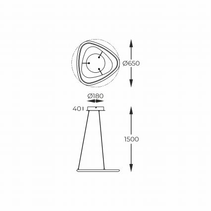 Zuma Line - Dimbare LED hanglamp aan een koord LED/34W/230V 3000K zwart glanzend chroom