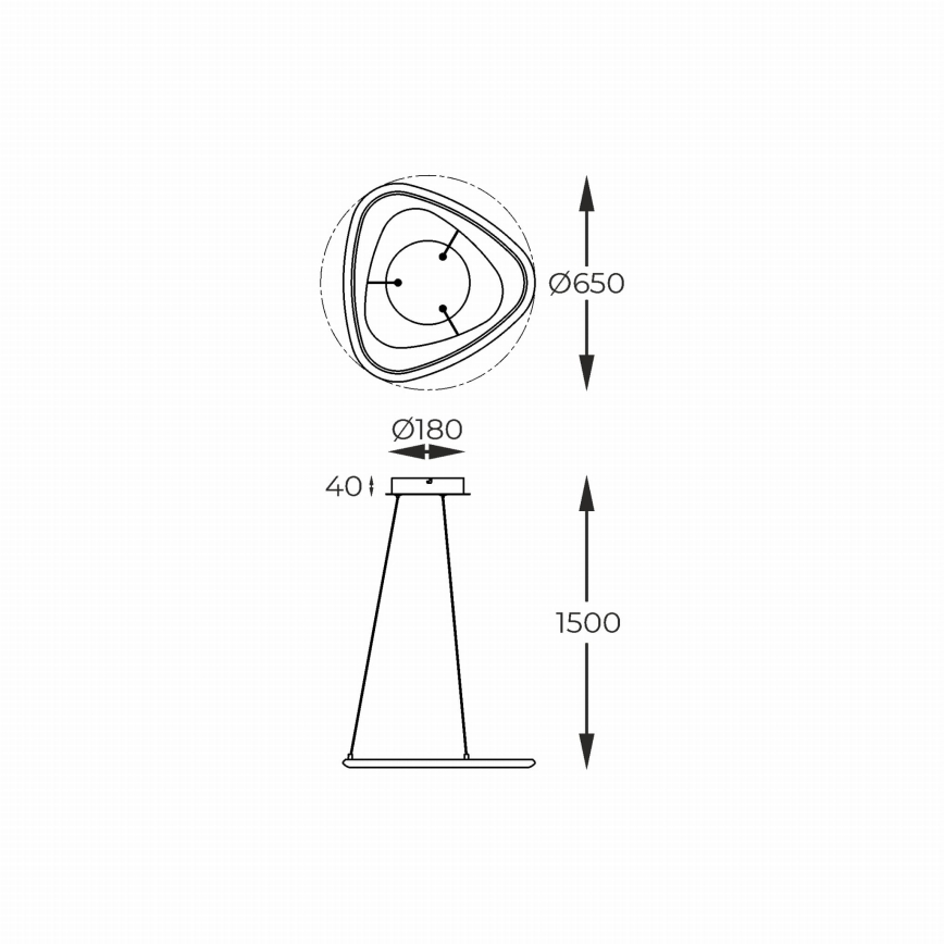 Zuma Line - Dimbare LED hanglamp aan een koord LED/34W/230V 3000K zwart glanzend chroom