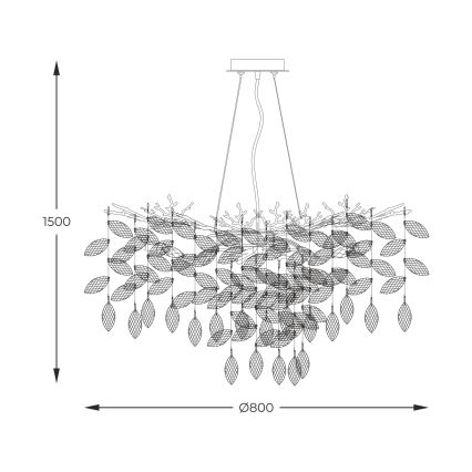 Zuma Line - Hanglamp aan een koord 10xG9/3,5W/230V goud