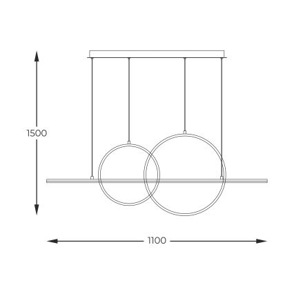 Zuma Line - Suspension filaire à intensité variable LED/34W/230V doré