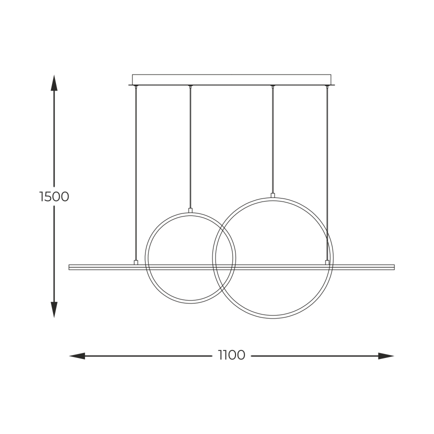 Zuma Line - Suspension filaire à intensité variable LED/34W/230V doré