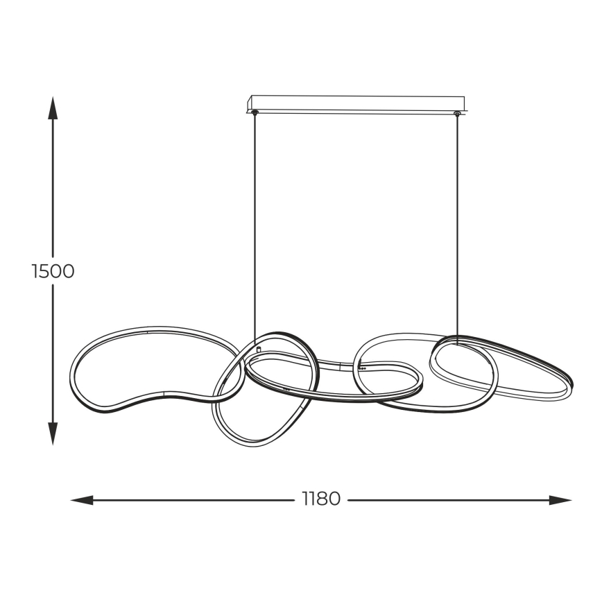 Zuma Line - Dimbare LED hanglamp aan een koord LED/56W/230V goud