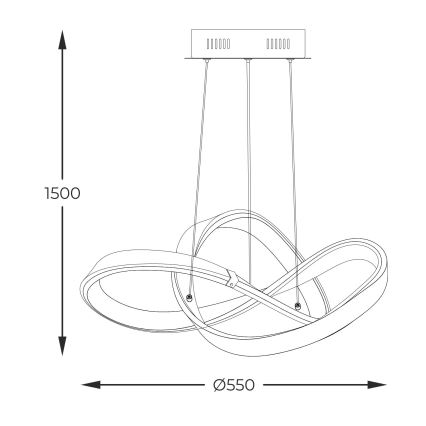 Zuma Line - Suspension filaire à intensité variable LED/44W/230V noir/doré