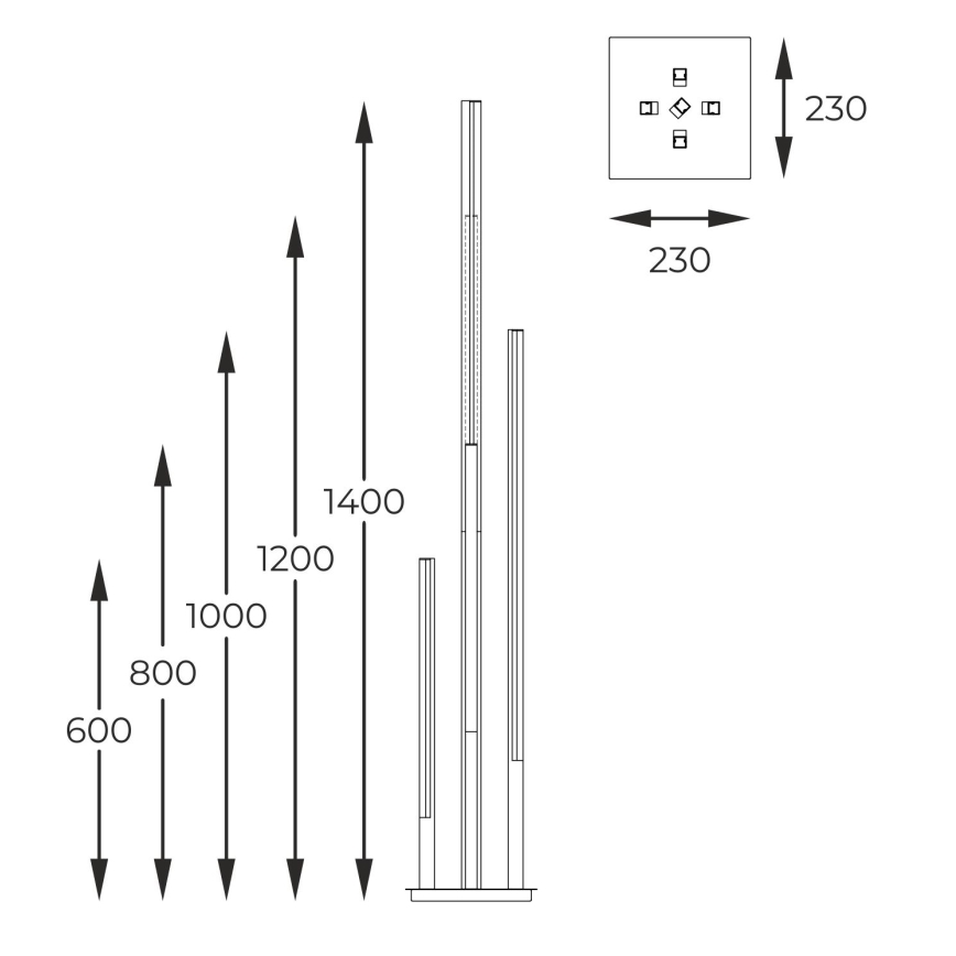 Zuma Line - Lampadaire à intensité variable LED/21W/230V