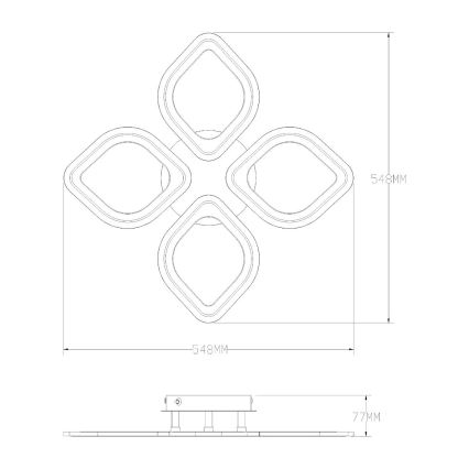 Zuma Line - Plafonnier à intensité variable LED/30W/230V 3000-6000K noir + Télécommande