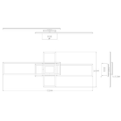 Zuma Line - Plafonnier à intensité variable LED/55W/230V 3000-6000K noir + Télécommande