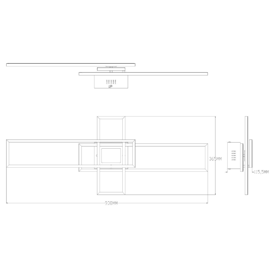 Zuma Line - Plafonnier à intensité variable LED/55W/230V 3000-6000K noir + Télécommande