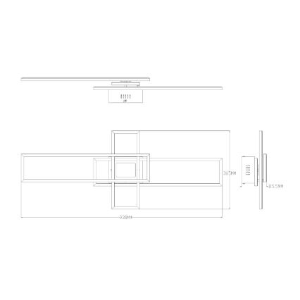 Zuma Line - Plafonnier à intensité variable LED/55W/230V 3000-6000K noir/doré + Télécommande