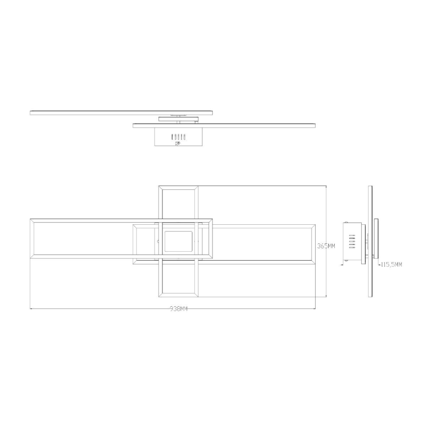Zuma Line - Plafonnier à intensité variable LED/55W/230V 3000-6000K noir/doré + Télécommande