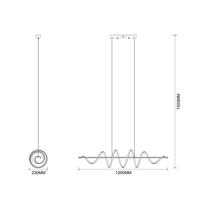 Zuma Line - Suspension LED sur câble, 60 W, 230 V, noir