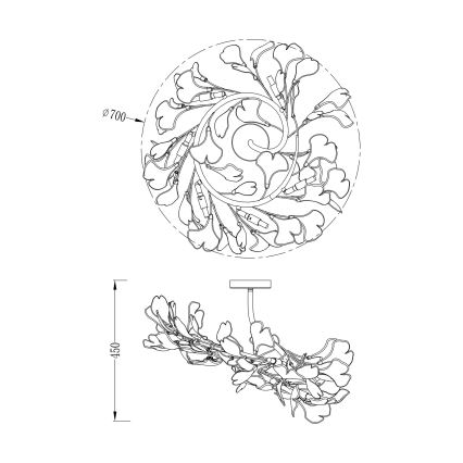Zuma Line - Plafondkroonluchter 6xG9/42W/230V Ø 70 cm goudkleurig