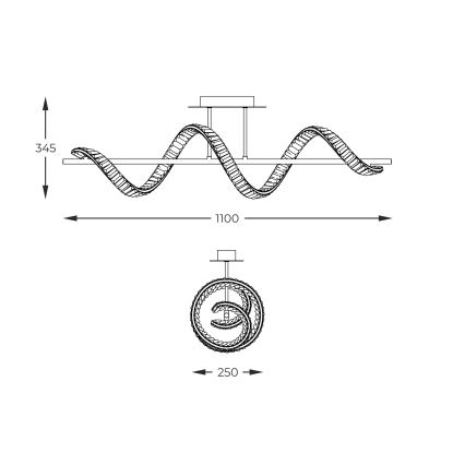 Zuma Line - LED dimbare kristallen hanglamp aan stang LED/24,5W/230V 2700-6000K + afstandsbediening