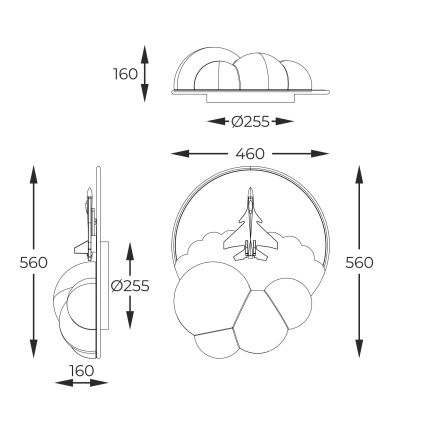 Zuma Line - Plafonnier enfant à intensité variable LED/37W/230V fusée spatiale