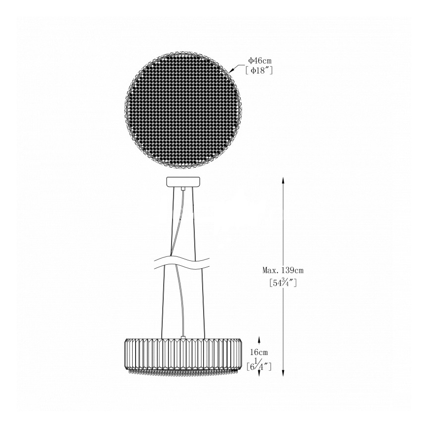Zuma Line - Suspension filaire en cristal 5xG9/42W/230V