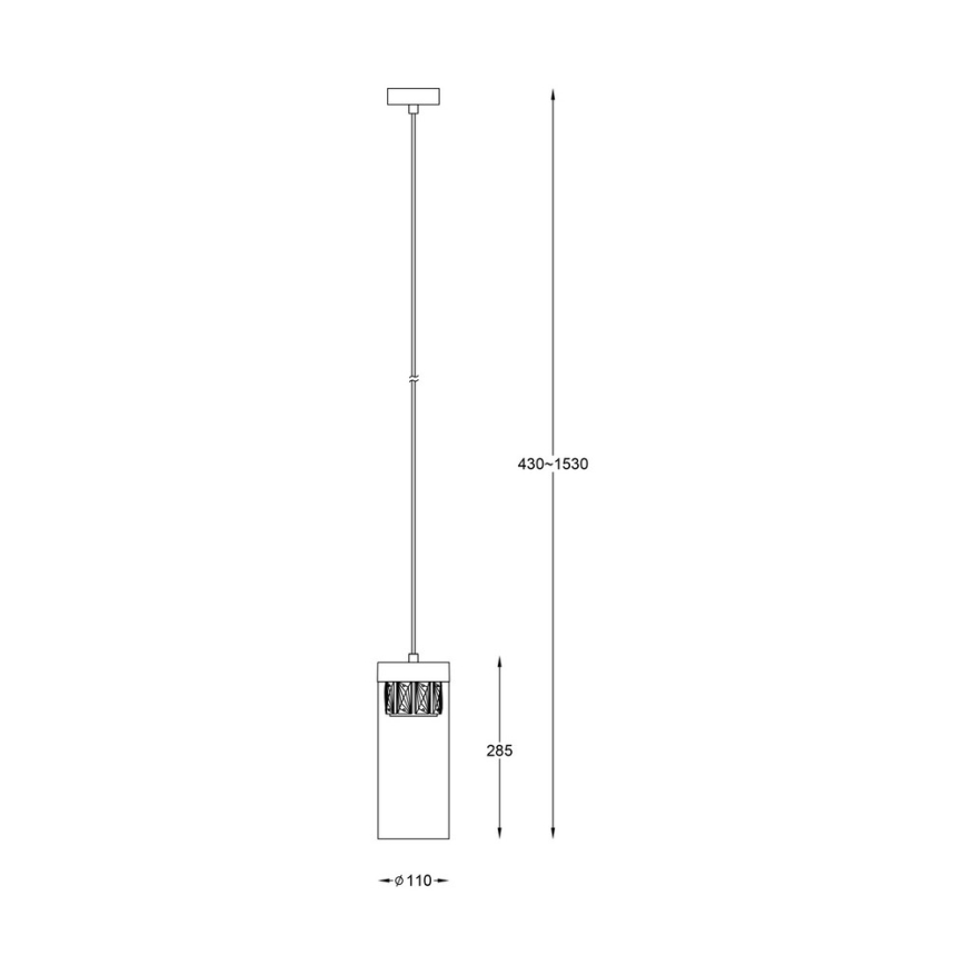 Zuma Line - Kristallen Hanglamp aan een koord 1xG9/28W/230V