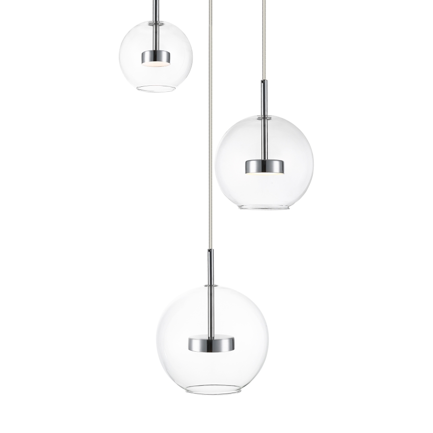 Zuma Line - LED Hanglamp aan een koord 3xLED/5W/230V glanzend chroom