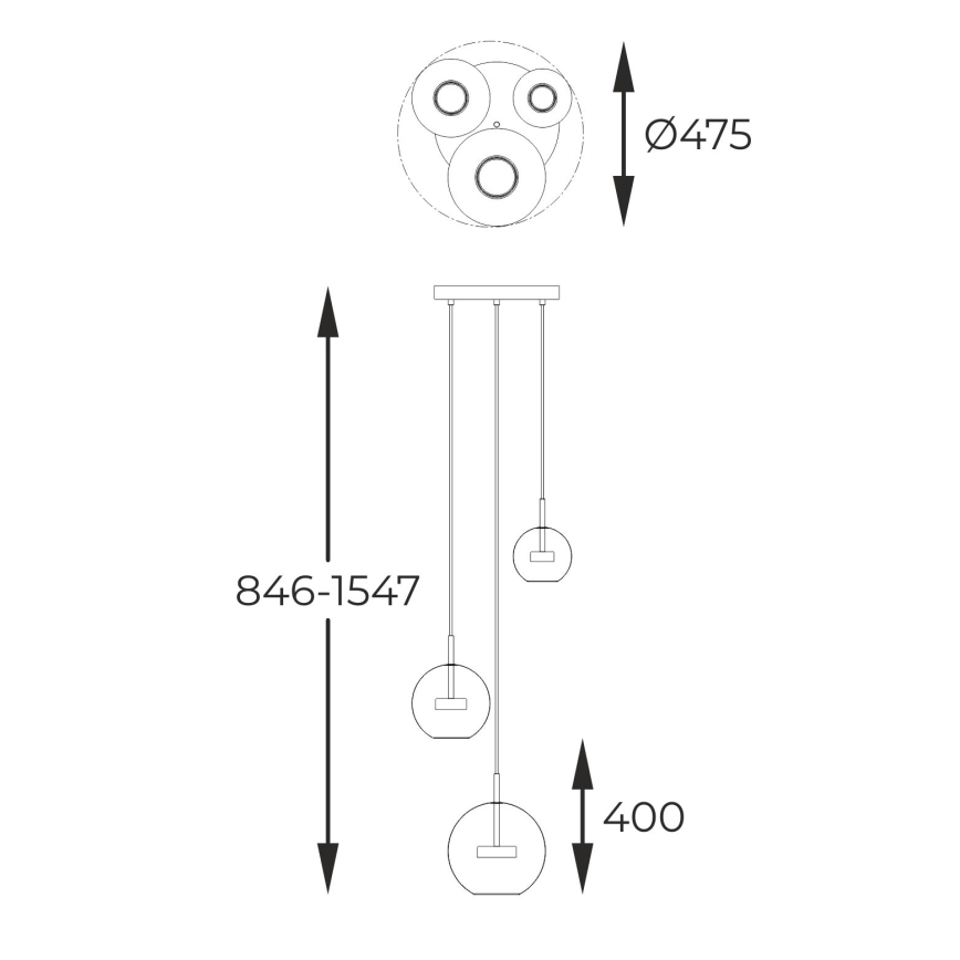 Zuma Line - LED Hanglamp aan een koord 3xLED/5W/230V glanzend chroom