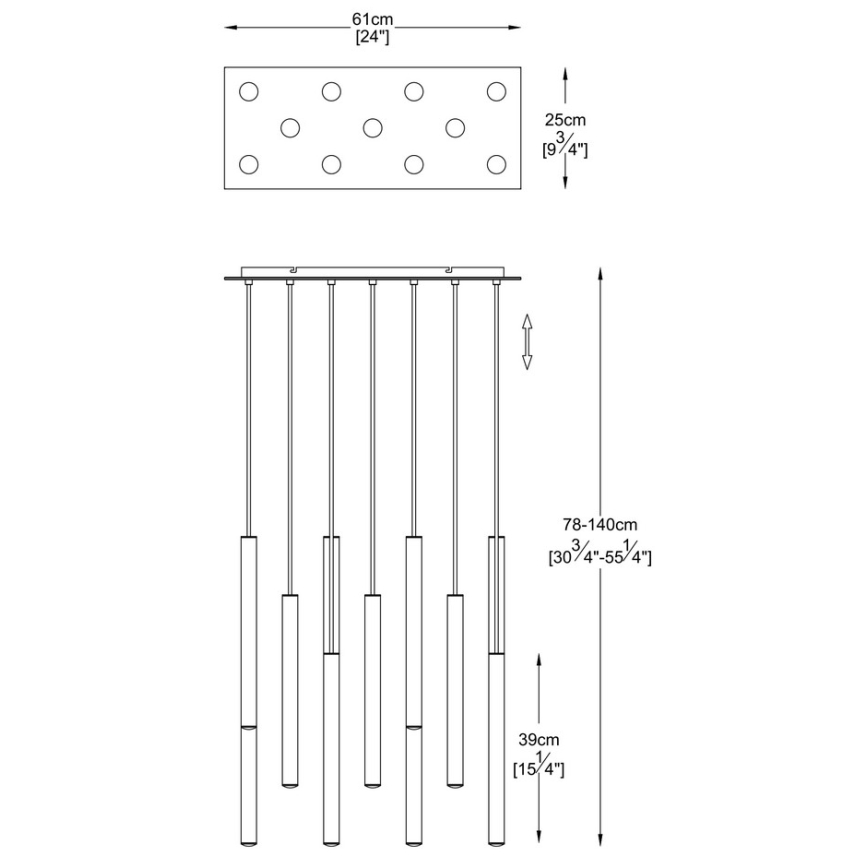 Zuma Line - LED Hanglamp aan een koord 11xLED/5W/230V