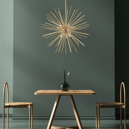 Zuma Line - Hanglamp met vaste pendel 9xG9/42W/230V goud