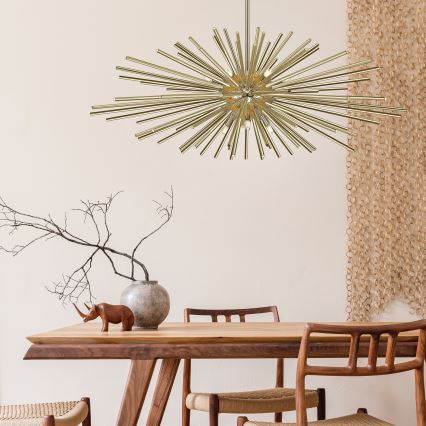 Zuma Line - Hanglamp met vaste pendel 9xG9/42W/230V goud