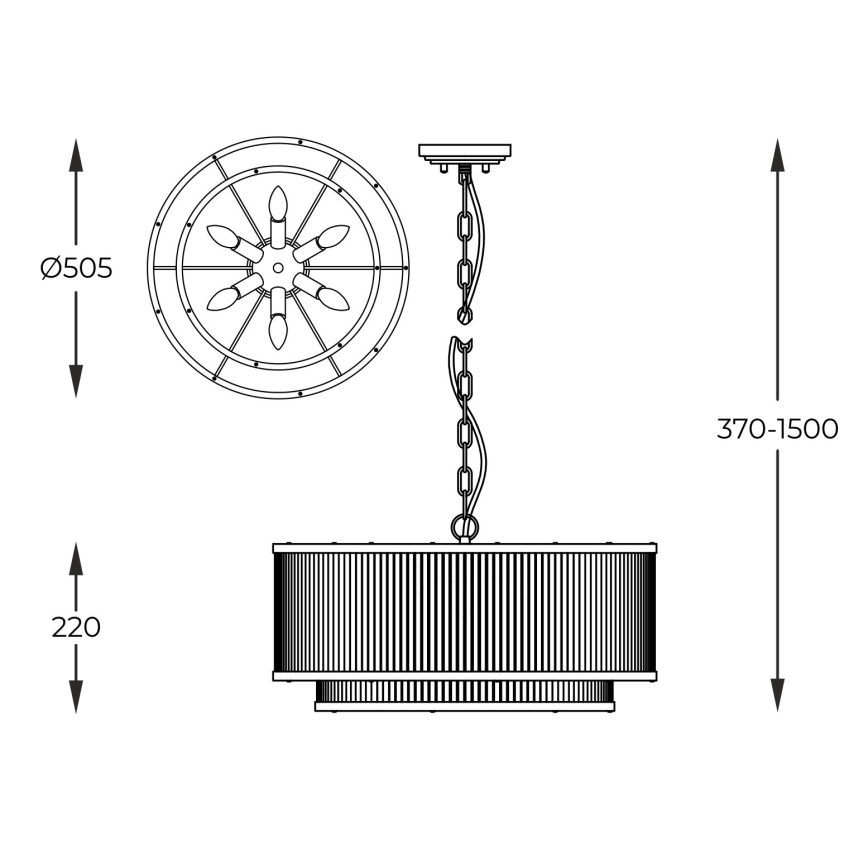 Zuma Line - Suspension chaîne 6xE14/60W/230V doré