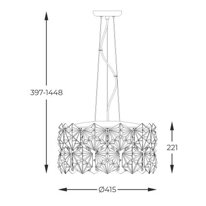 Zuma Line - Hanglamp aan een koord 5xG9/33W/230V glanzend chroom