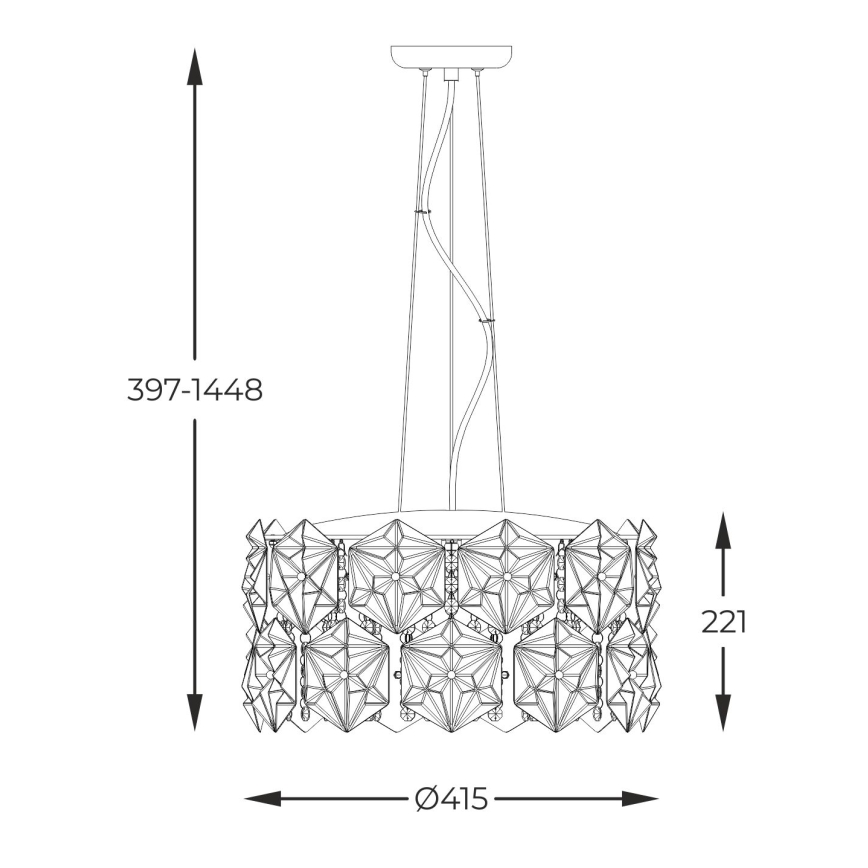 Zuma Line - Hanglamp aan een koord 5xG9/33W/230V glanzend chroom