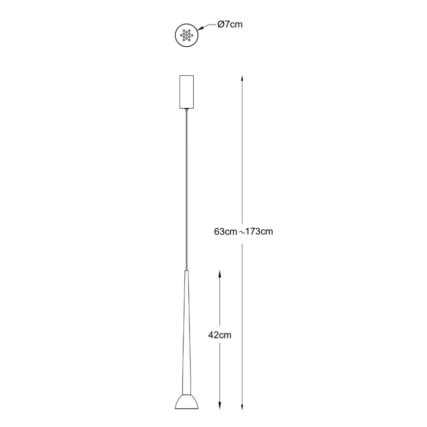 Zuma Line - LED-hanglamp aan staalkabel LED/5W/230V zwart