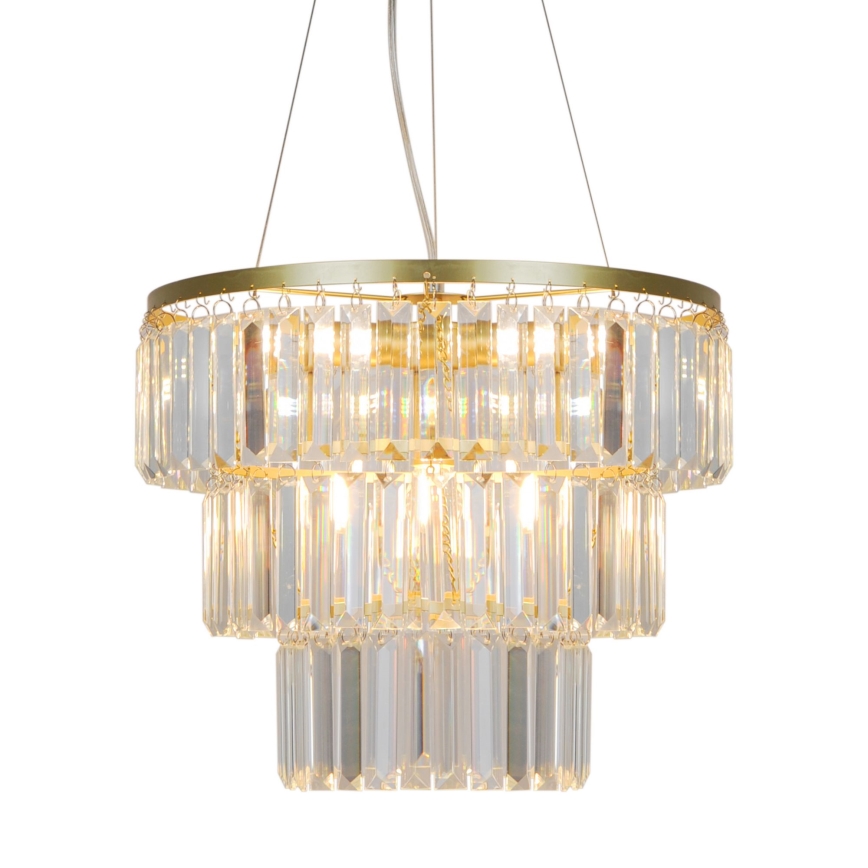 Zuma Line - Kristallen hanglamp aan een koord 4xE14/40W/230V goud