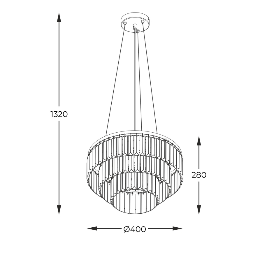 Zuma Line - Kristallen hanglamp aan een koord 4xE14/40W/230V goud