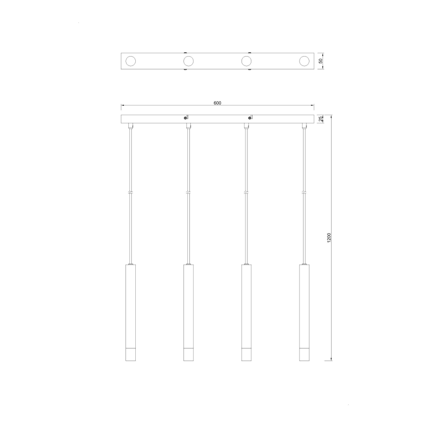 Zuma Line - Pendellamp met kabel 4xG9/5W/230V zwart