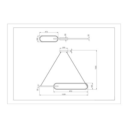 Zuma Line - LED-hanglamp met kabel 2xLED/40W/230V zwart/goud