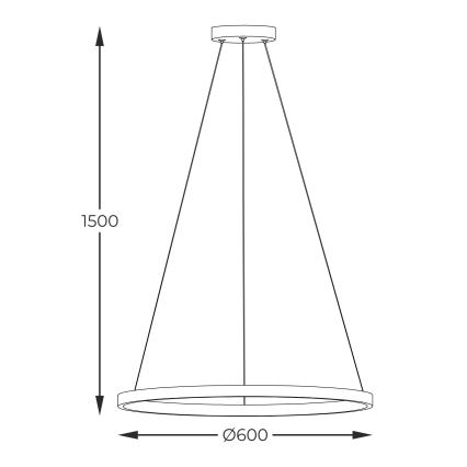 Zuma Line - LED Hanglamp aan een koord LED/32W/230V 3000/4000/6000K diameter 60 cm zwart