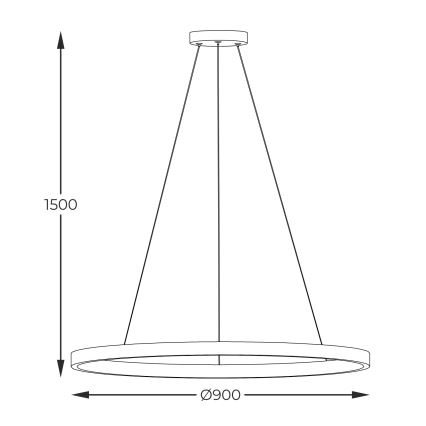 Zuma Line - LED Hanglamp aan een koord LED/40W/230V 3000/4000/6000K diameter 90 cm zwart