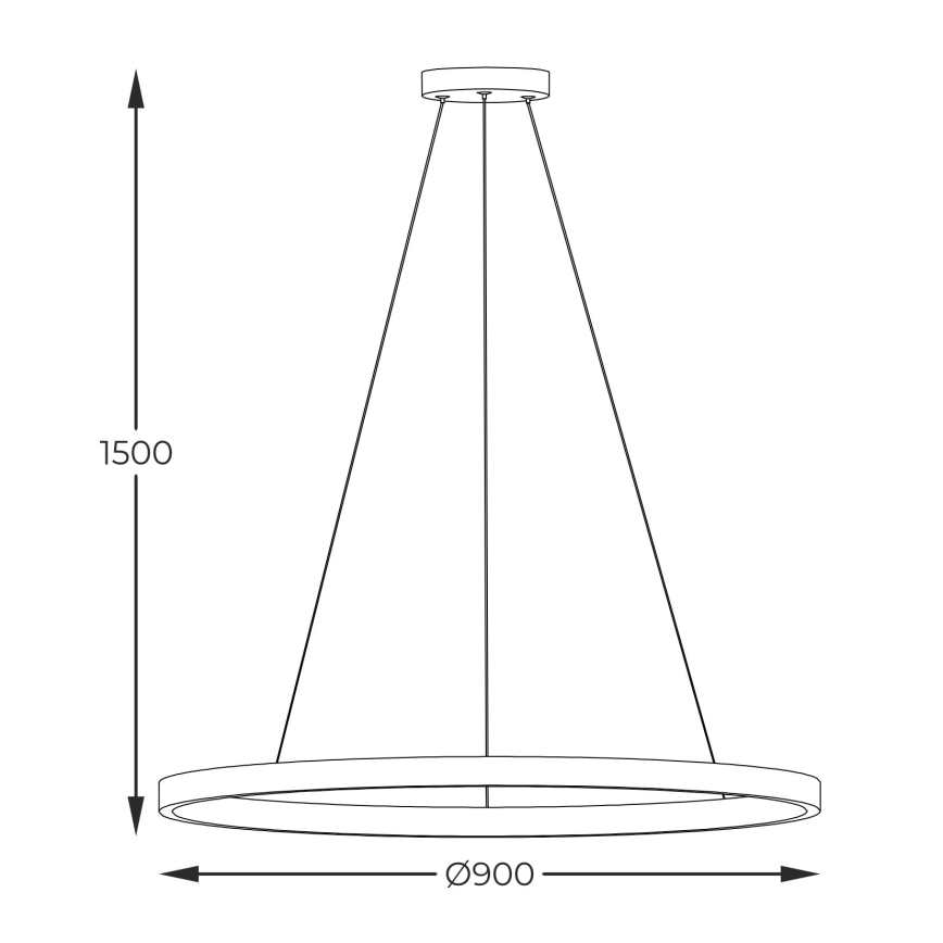 Zuma Line - Suspension LED sur câble LED/40W/230V 3000/4000/6000K Ø 90 cm, noire