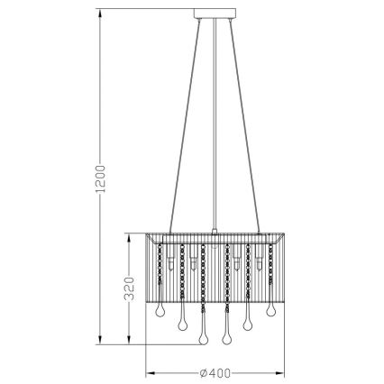 Zuma Line - Hanglamp aan een koord 8xG9/40W/230V zwart