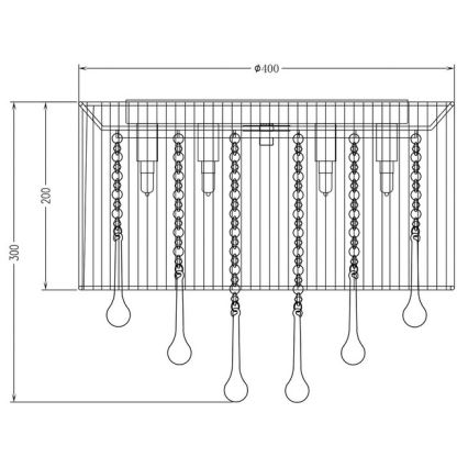 Zuma Line - Plafond Lamp 8xG9/40W/230V zwart