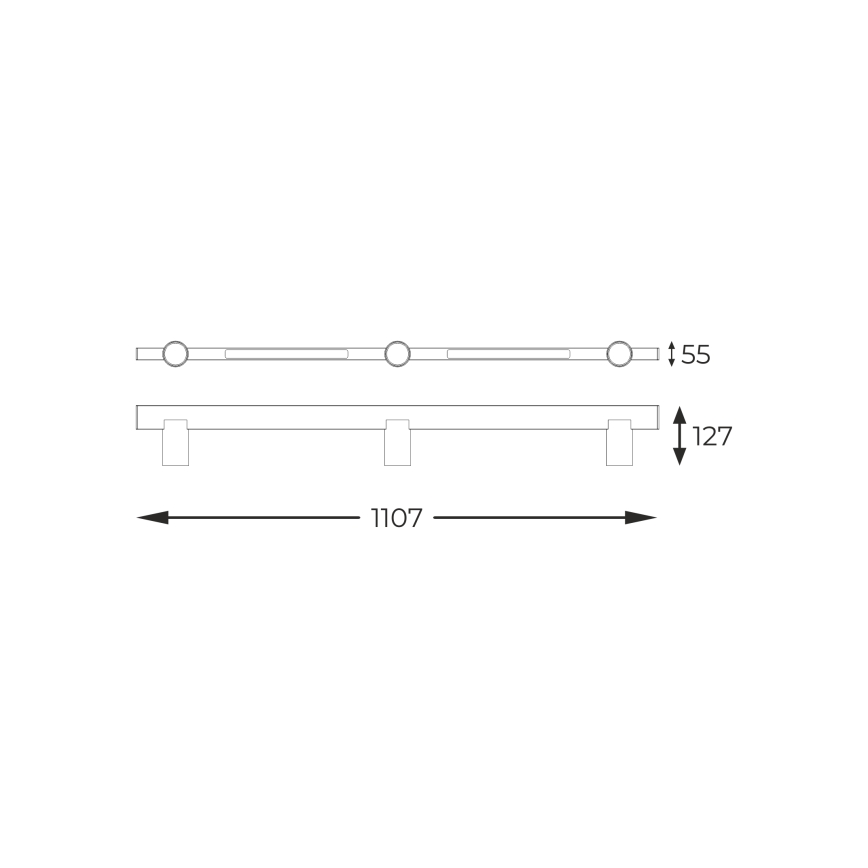 Zuma Line - LED Wandspot 3xGU10/5W/230V + 2xLED/8W zwart